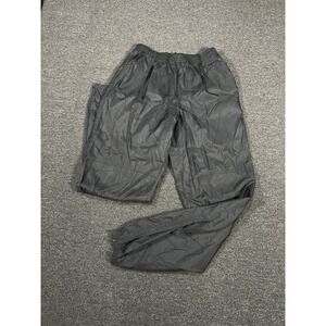 Vintage Nike Windbreaker Pants Men's XL Black Drawstrings Gym Ankle Zip Nylon